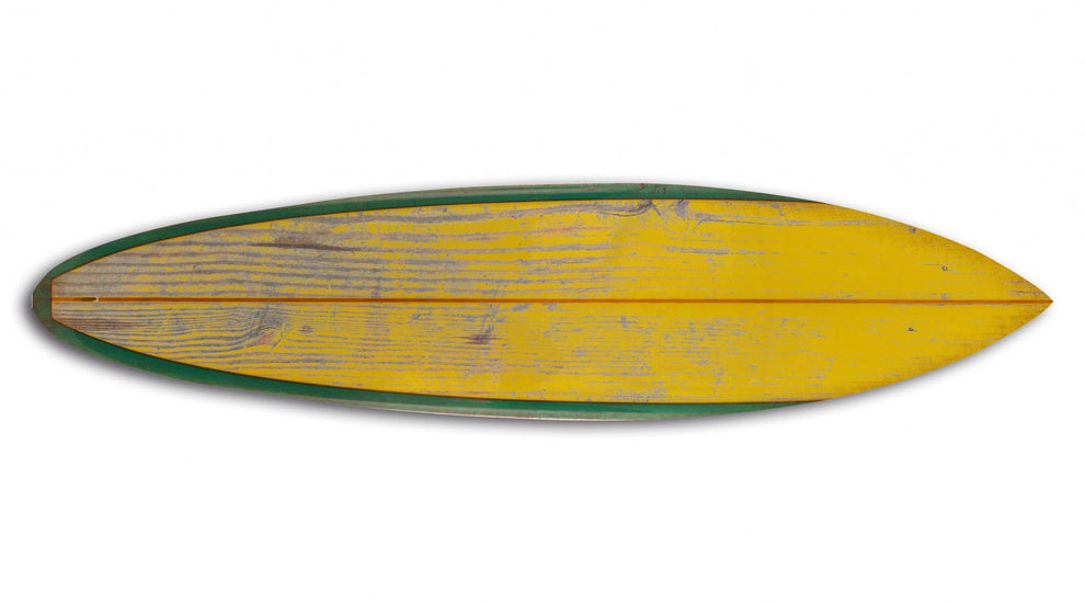 Distressed and Rustic Yellow Surfboard Wood Panel Wall Art By Homeroots | Wall Decor | Modishstore - 2