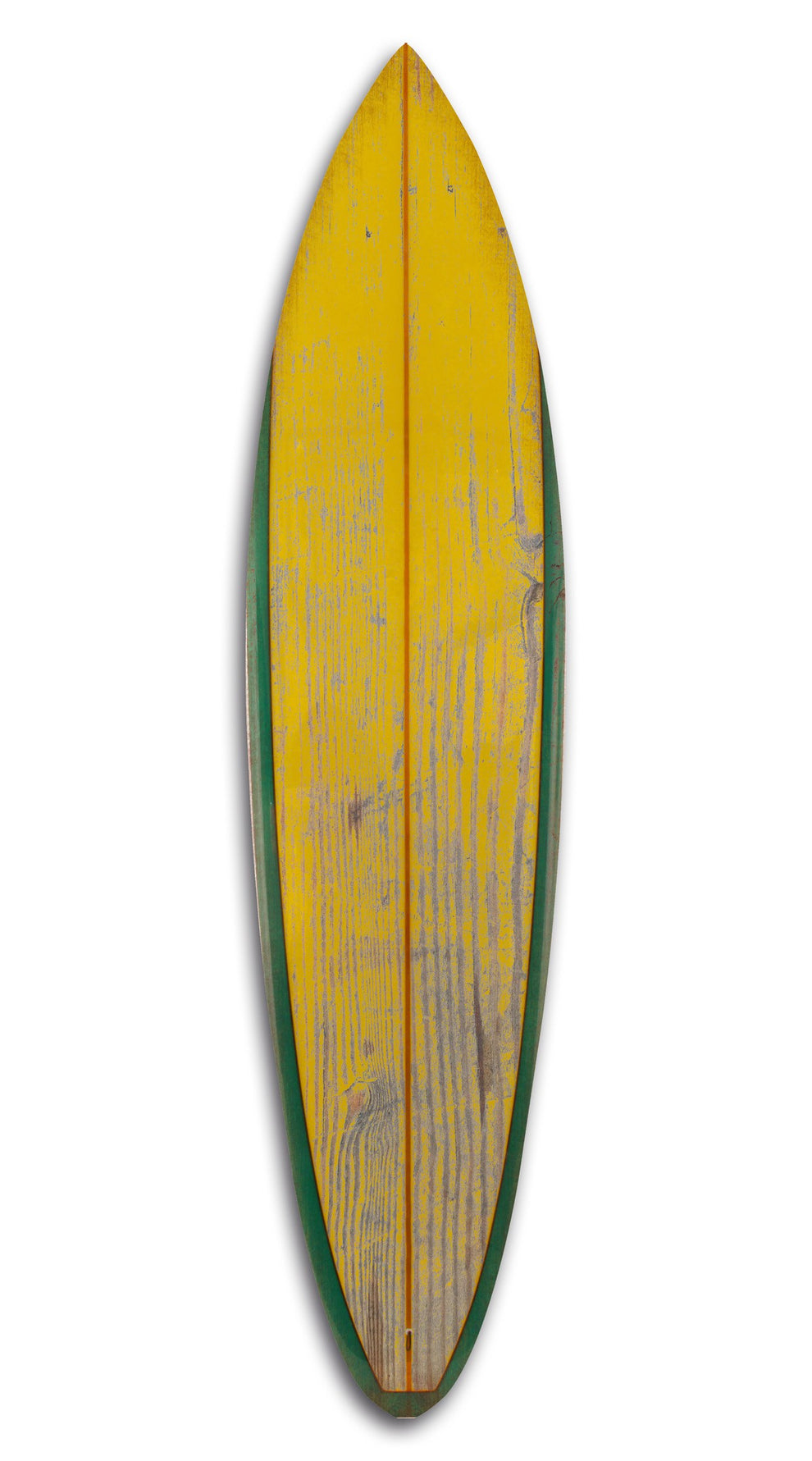 Distressed and Rustic Yellow Surfboard Wood Panel Wall Art By Homeroots | Wall Decor | Modishstore - 3