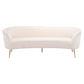 86" White Polyester Blend And Gold Sofa By Homeroots