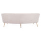 86" White Polyester Blend And Gold Sofa By Homeroots