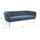 70" Dark Gray Velvet And Gold Sofa By Homeroots