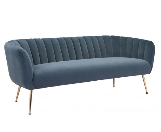 70" Dark Gray Velvet And Gold Sofa By Homeroots | Sofas | Modishstore