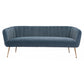 70" Dark Gray Velvet And Gold Sofa By Homeroots