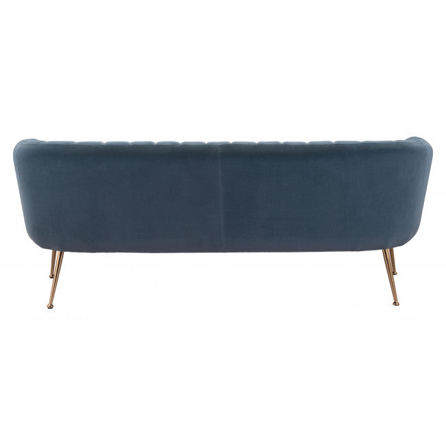 70" Dark Gray Velvet And Gold Sofa By Homeroots | Sofas | Modishstore - 5