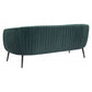 Glam Green Pleated Velvet with Black Sofa By Homeroots | Sofas | Modishstore - 5