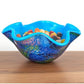 Abstract Multi Color Glass Centerpiece Bowl By Homeroots | Sculptures | Modishstore
