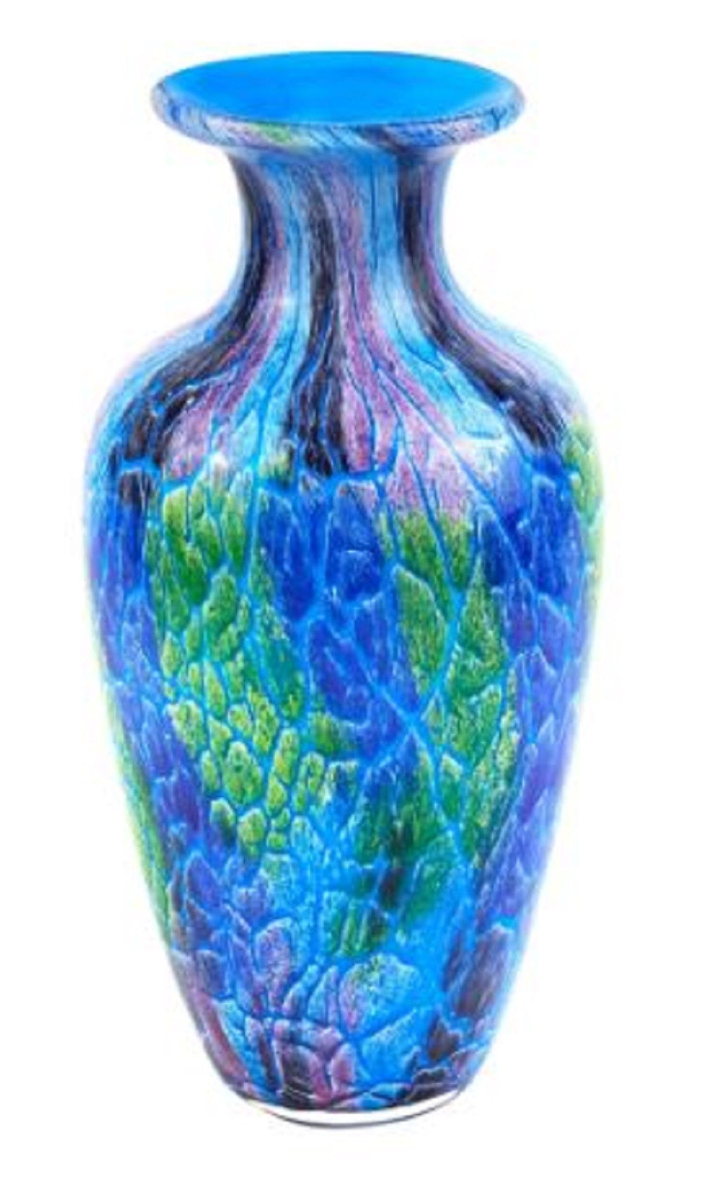 Contemporary Multi Color Mouth Blown Art Glass Vase By Homeroots | Sculptures | Modishstore