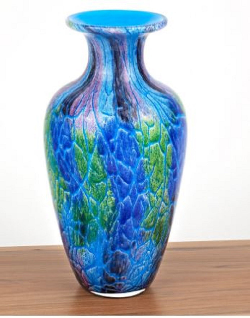 Contemporary Multi Color Mouth Blown Art Glass Vase By Homeroots | Sculptures | Modishstore - 2