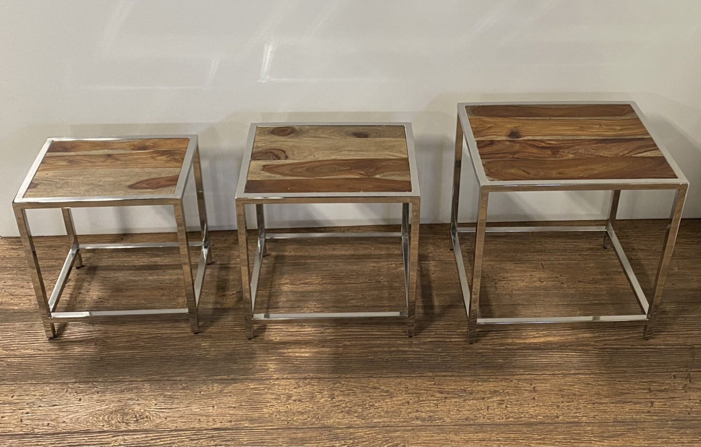 Set of 3 Modern Rustic Nesting Tables By Homeroots | Side Tables | Modishstore - 3