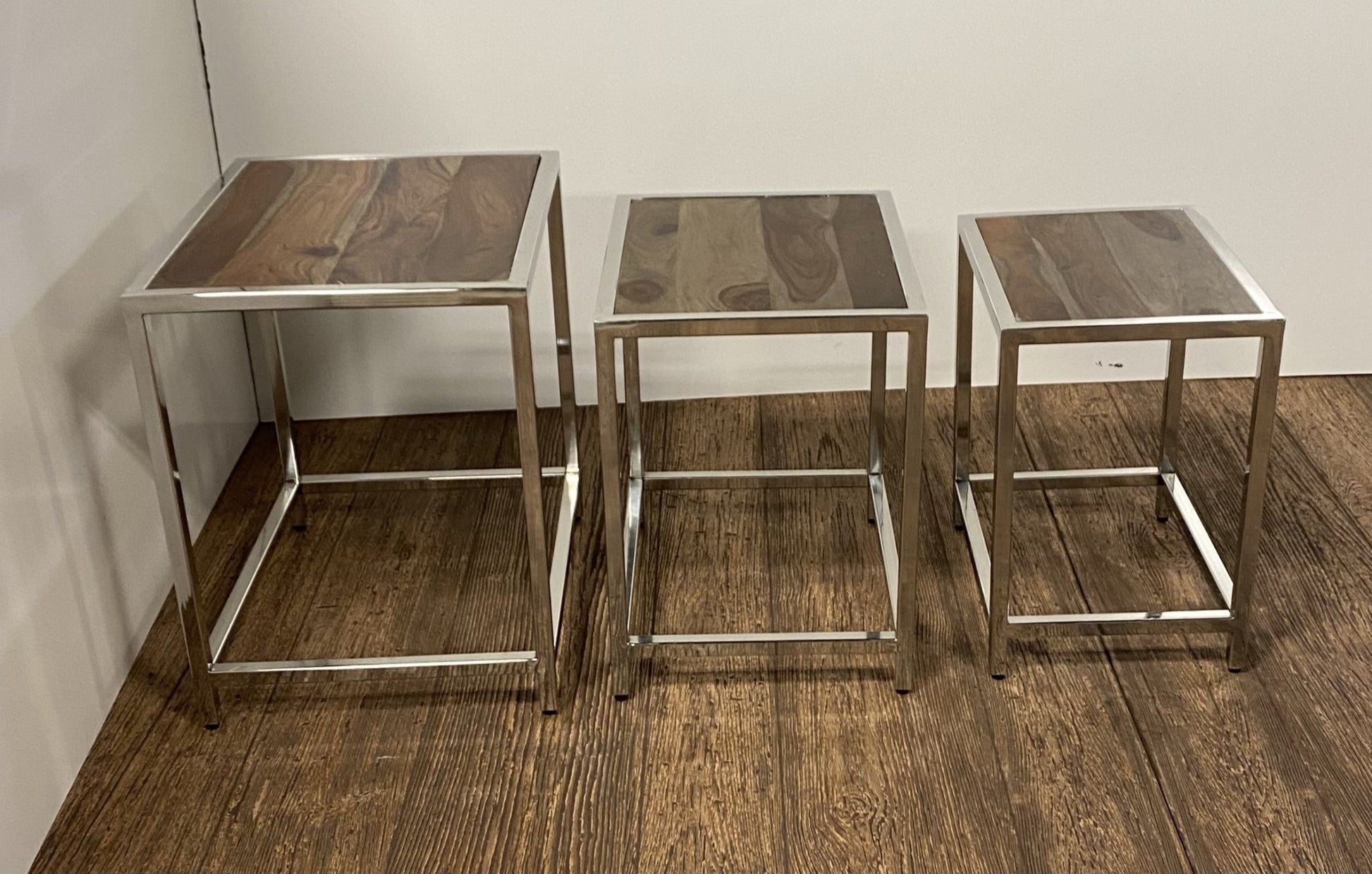 Set of 3 Modern Rustic Nesting Tables By Homeroots | Side Tables | Modishstore - 4