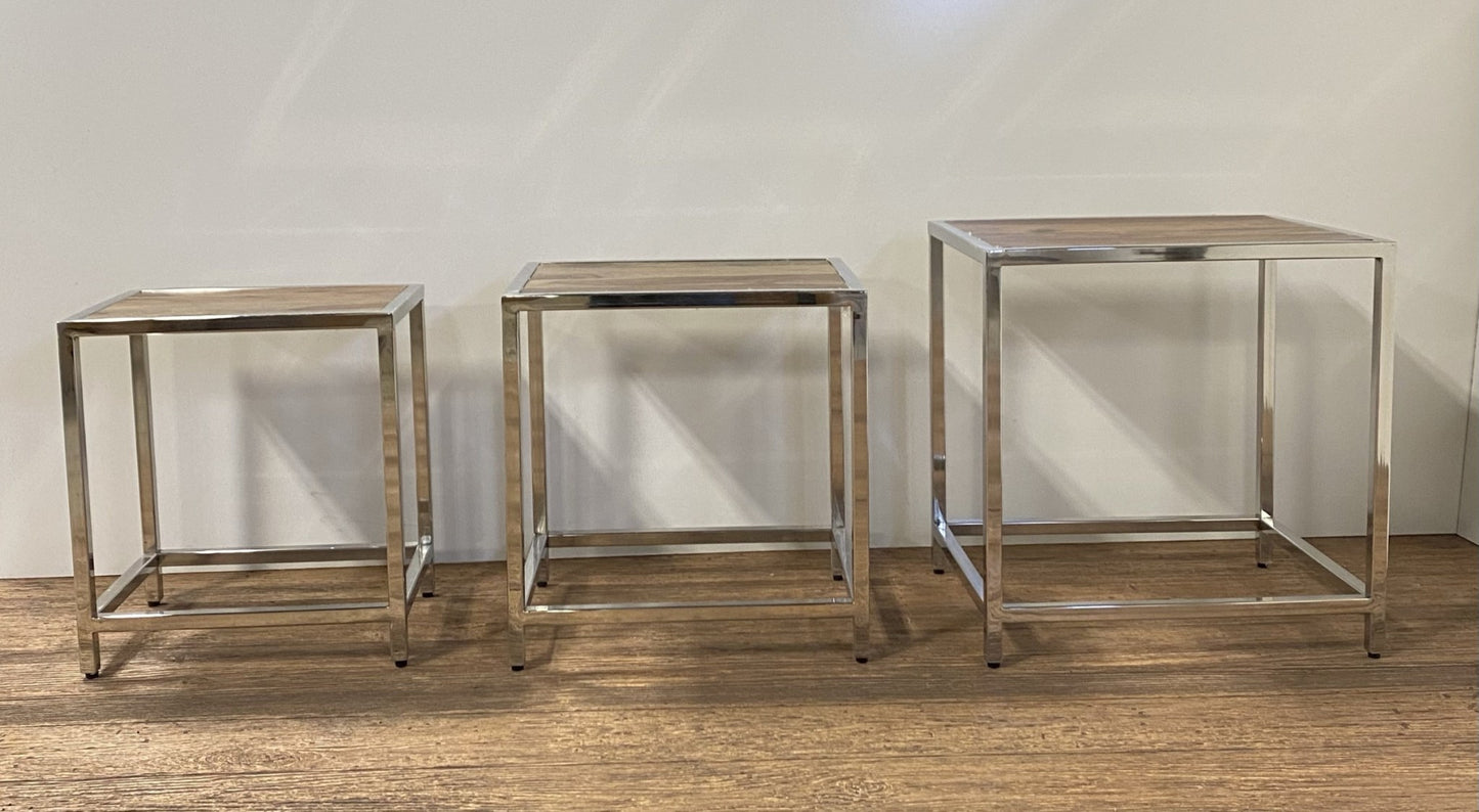 Set of 3 Modern Rustic Nesting Tables By Homeroots | Side Tables | Modishstore - 6