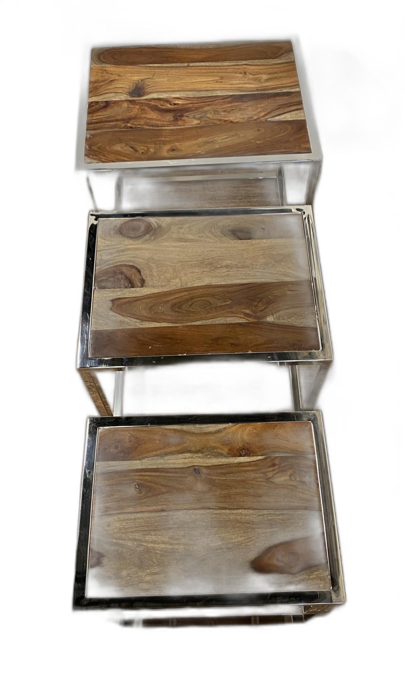 Set of 3 Modern Rustic Nesting Tables By Homeroots | Side Tables | Modishstore