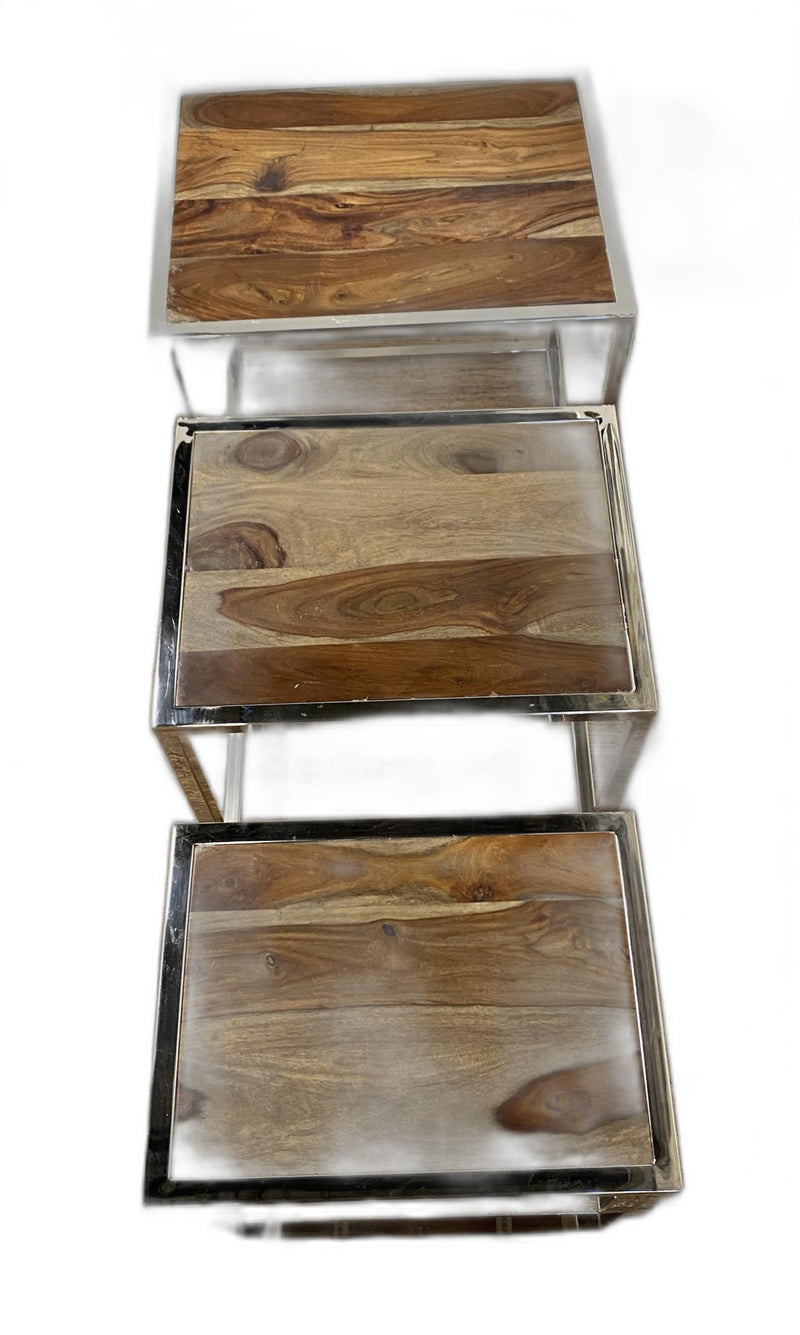 Set of 3 Modern Rustic Nesting Tables By Homeroots | Side Tables | Modishstore