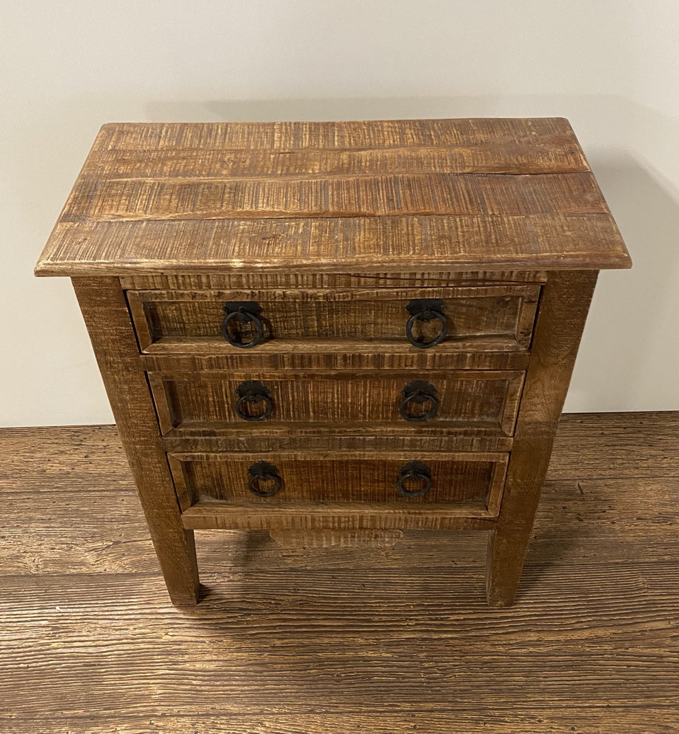 Vintage Rustic Farmhouse Three Drawer Dresser By Homeroots | Dressers | Modishstore - 4