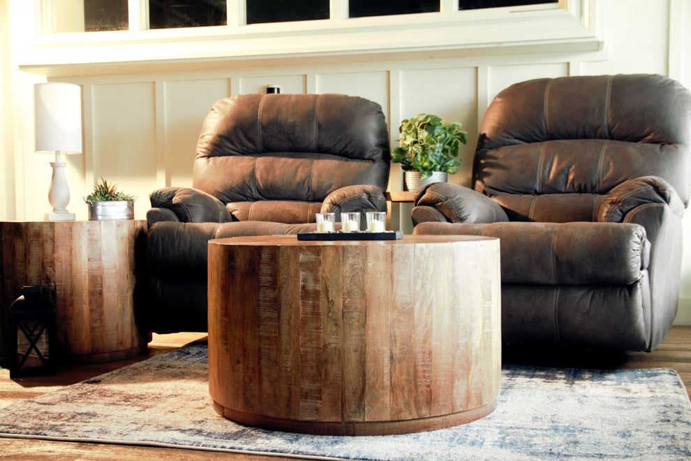 Updated Rustic Round Stump Coffee Table By Homeroots | Coffee Tables | Modishstore - 6