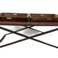 Modern Black Iron X Leg Wood Tray Coffee Table By Homeroots | Coffee Tables | Modishstore