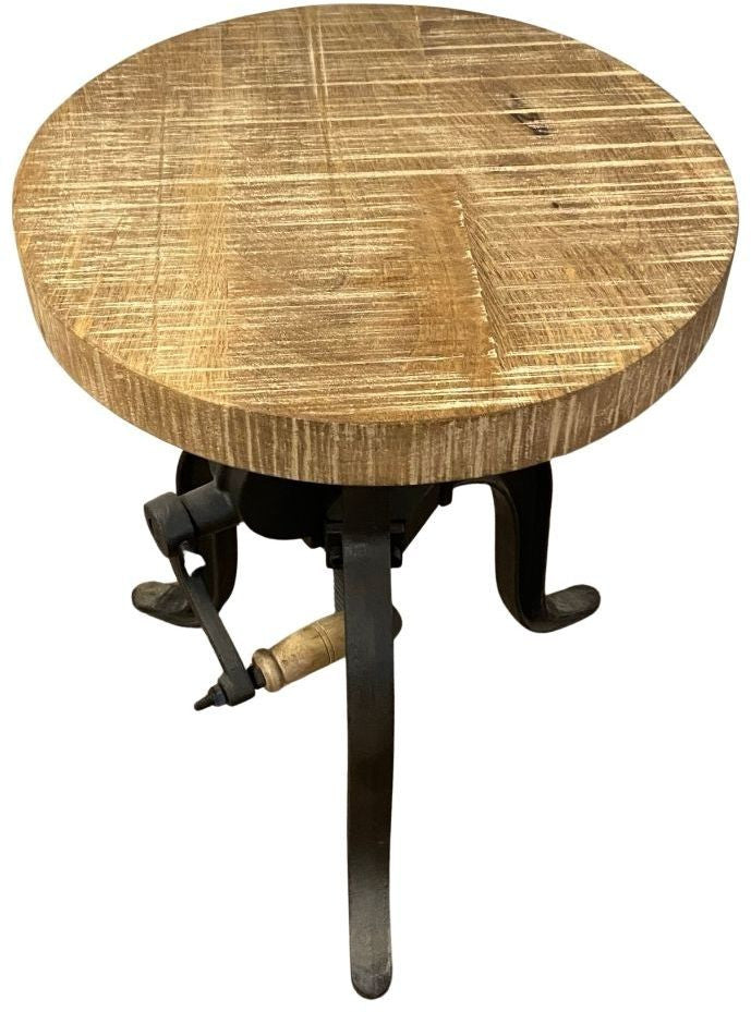 Industrial Adjustable Rustic Crank Stool By Homeroots | Stools | Modishstore - 6