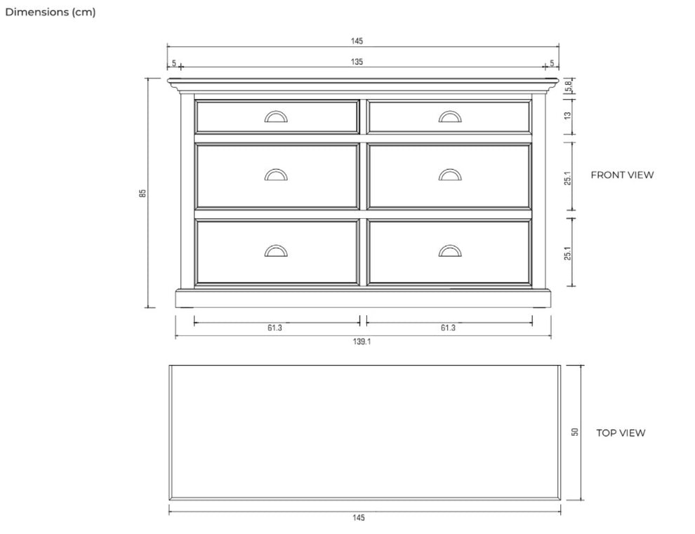 Modern Farmhouse White Six Drawer Dresser By Homeroots | Cabinets | Modishstore - 7