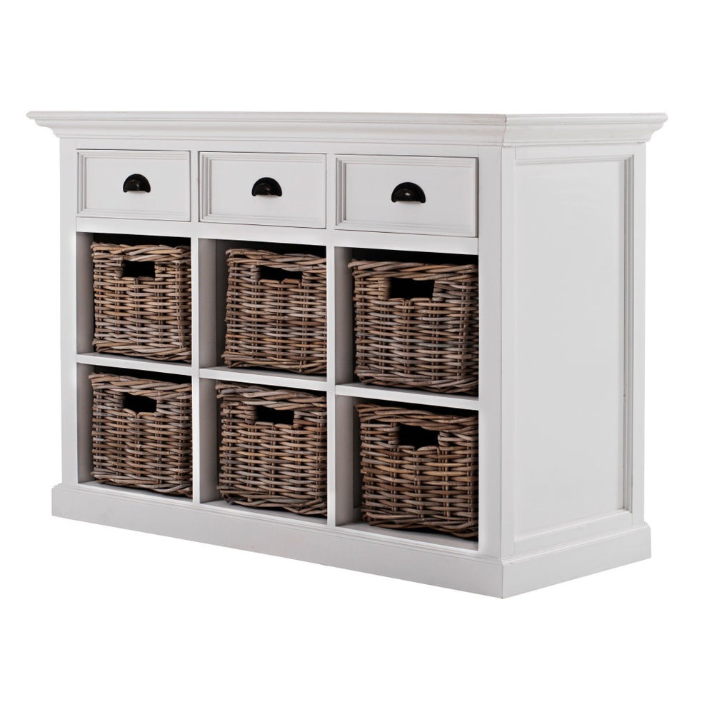 Modern Farmhouse Buffet Server With Basket Set By Homeroots | Sideboards | Modishstore - 2
