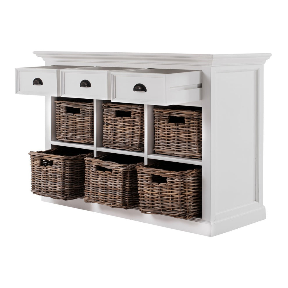 Modern Farmhouse Buffet Server With Basket Set By Homeroots | Sideboards | Modishstore - 3