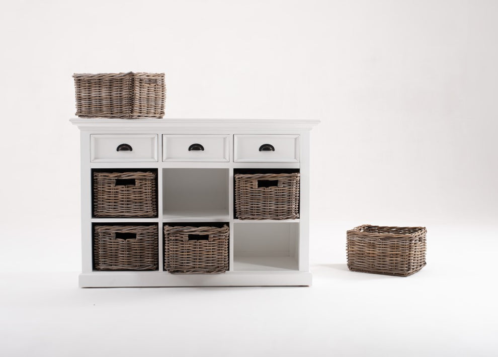 Modern Farmhouse Buffet Server With Basket Set By Homeroots | Sideboards | Modishstore - 4