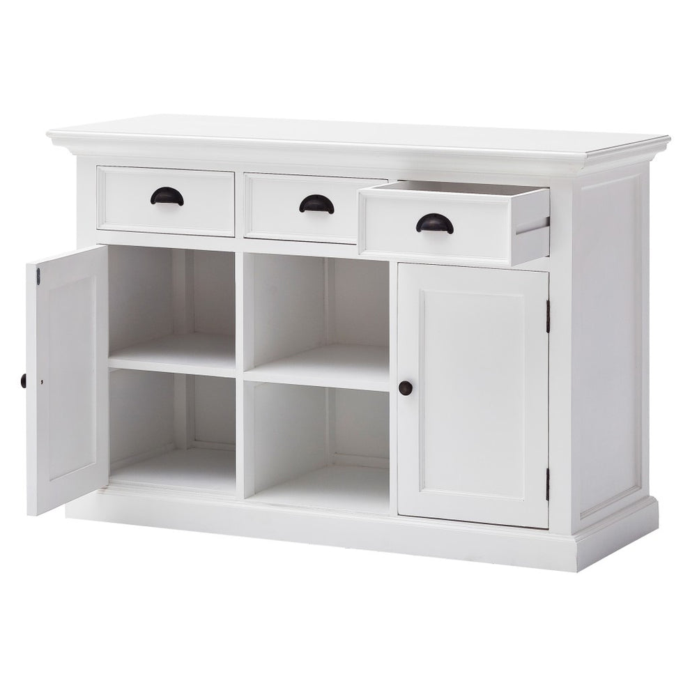 White Modern Farmhouse Large Accent Cabinet With Baskets By Homeroots | Cabinets | Modishstore - 3