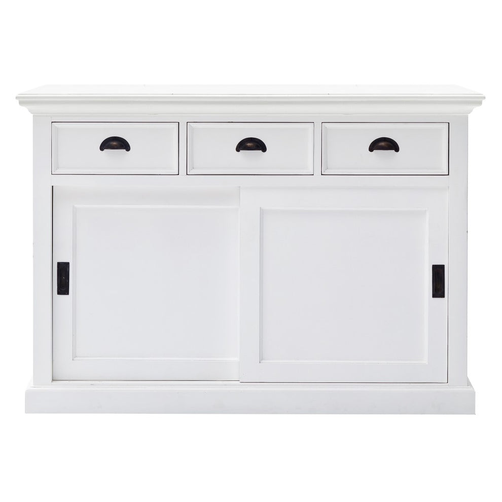 Modern Farmhouse White Buffet Server With Sliding Doors By Homeroots | Sideboards | Modishstore - 3