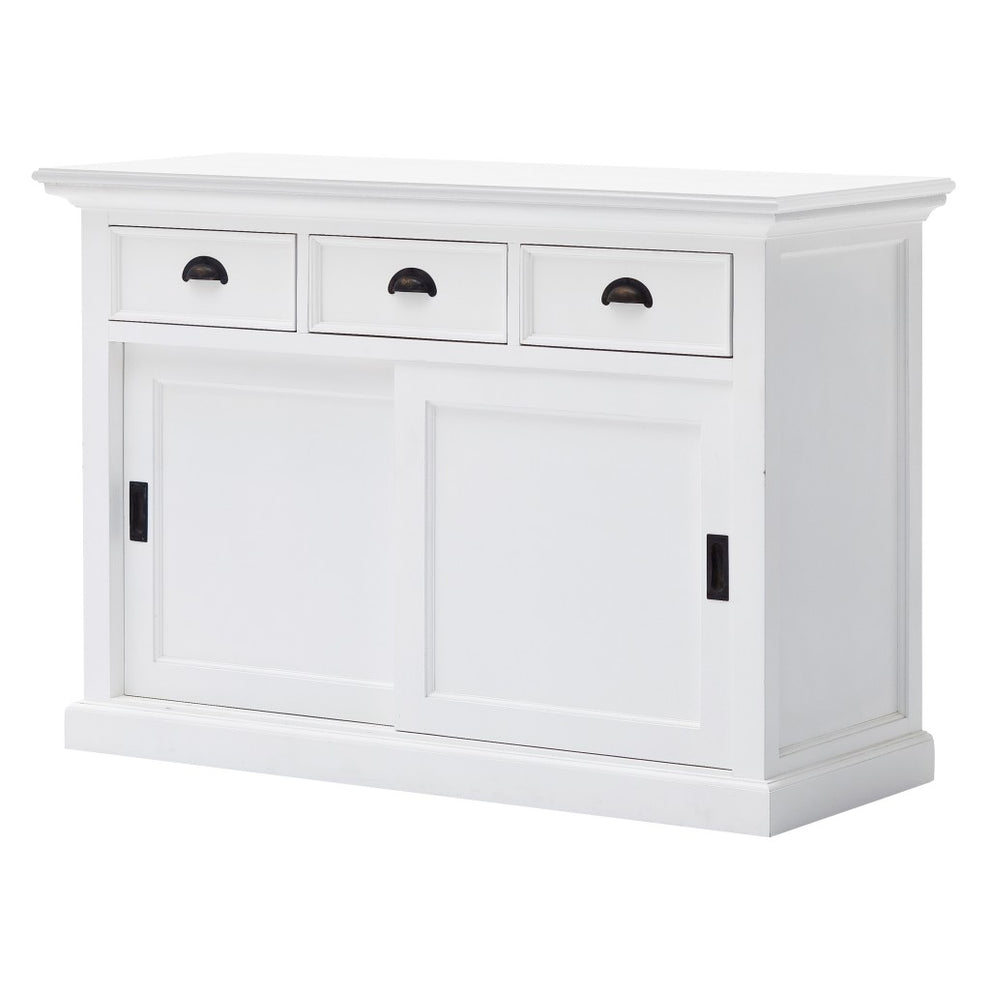 Modern Farmhouse White Buffet Server With Sliding Doors By Homeroots | Sideboards | Modishstore - 4