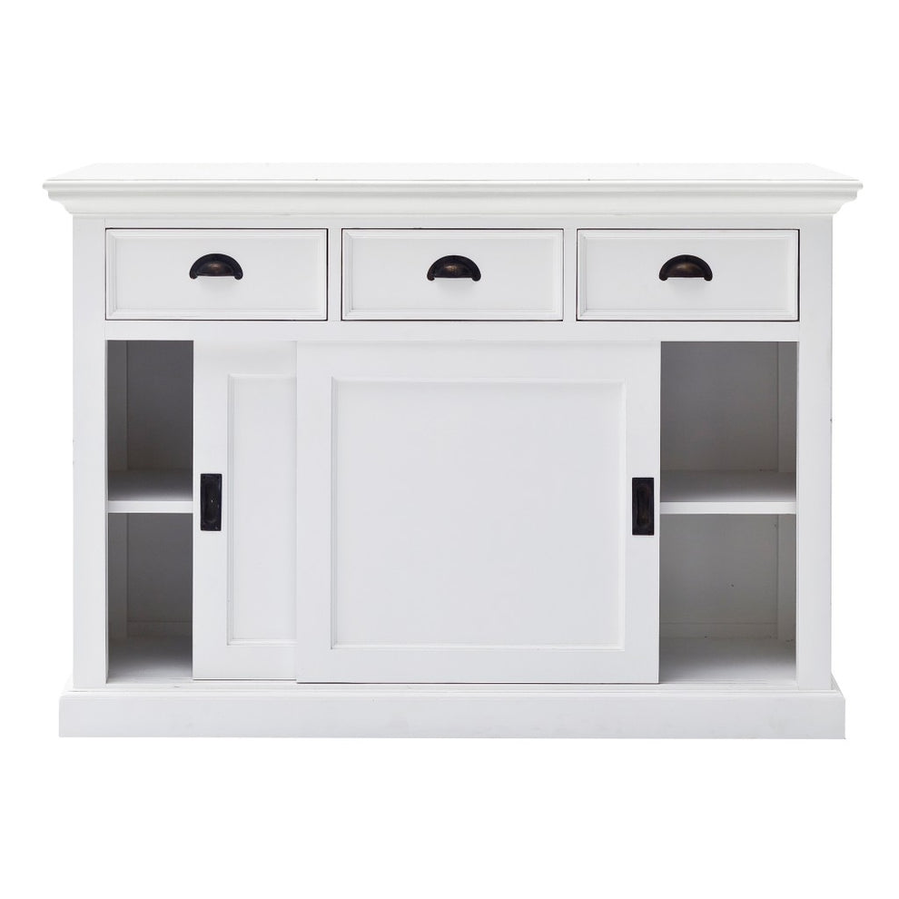 Modern Farmhouse White Buffet Server With Sliding Doors By Homeroots | Sideboards | Modishstore - 5