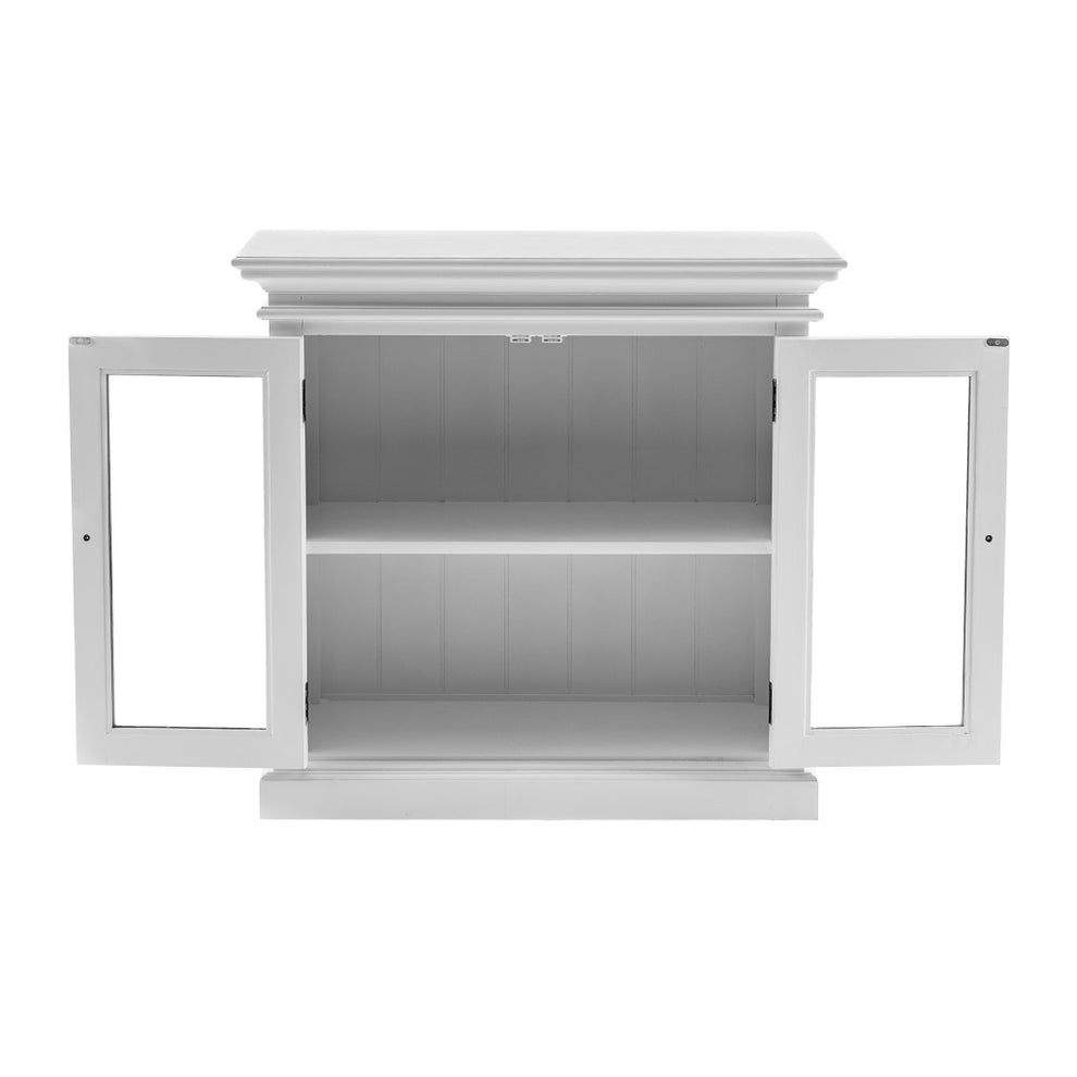 Modern Farm White Glass Door Accent Cabinet By Homeroots | Cabinets | Modishstore - 3
