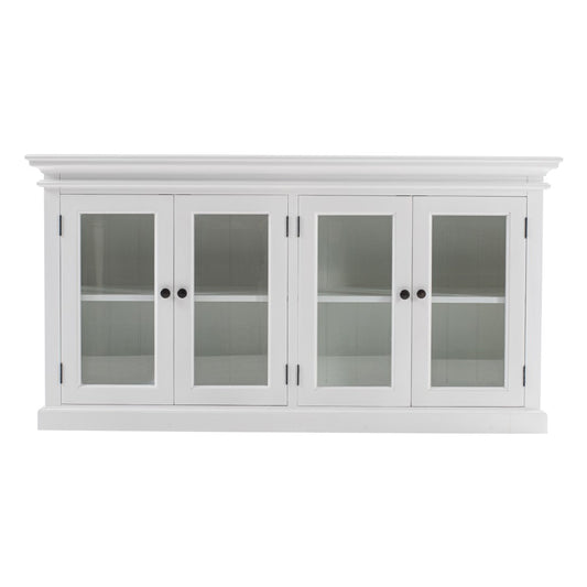 Modern Farm White Glass Door Buffet Server By Homeroots | Sideboards | Modishstore