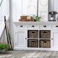 Modern Farmhouse White Buffet With Baskets By Homeroots | Sideboards | Modishstore - 5