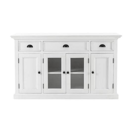 White Accent Cabinet With Glass Doors By Homeroots | Cabinets | Modishstore