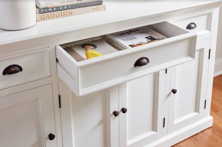 Large Modern Farmhouse White Cabinet By Homeroots | Cabinets | Modishstore - 9