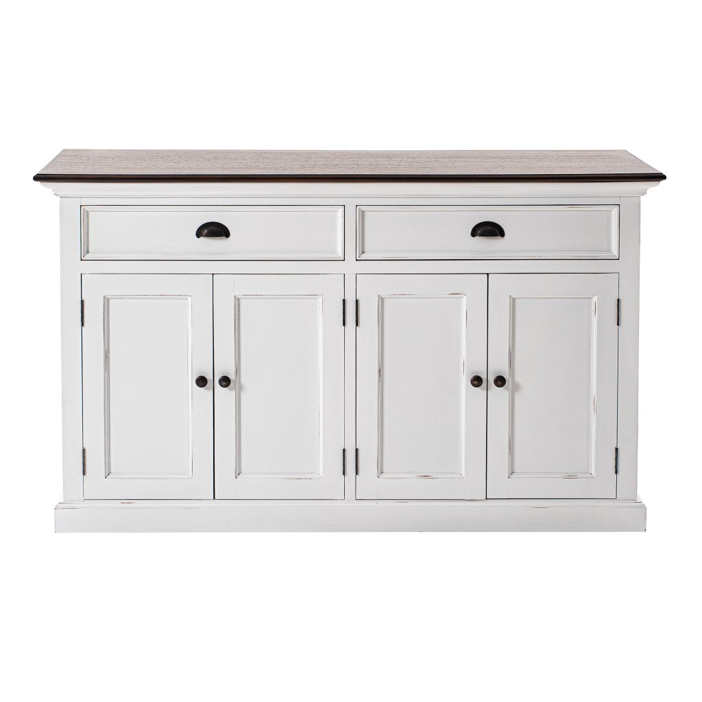 Modern Farmhouse Brown And White Buffet Server By Homeroots | Sideboards | Modishstore