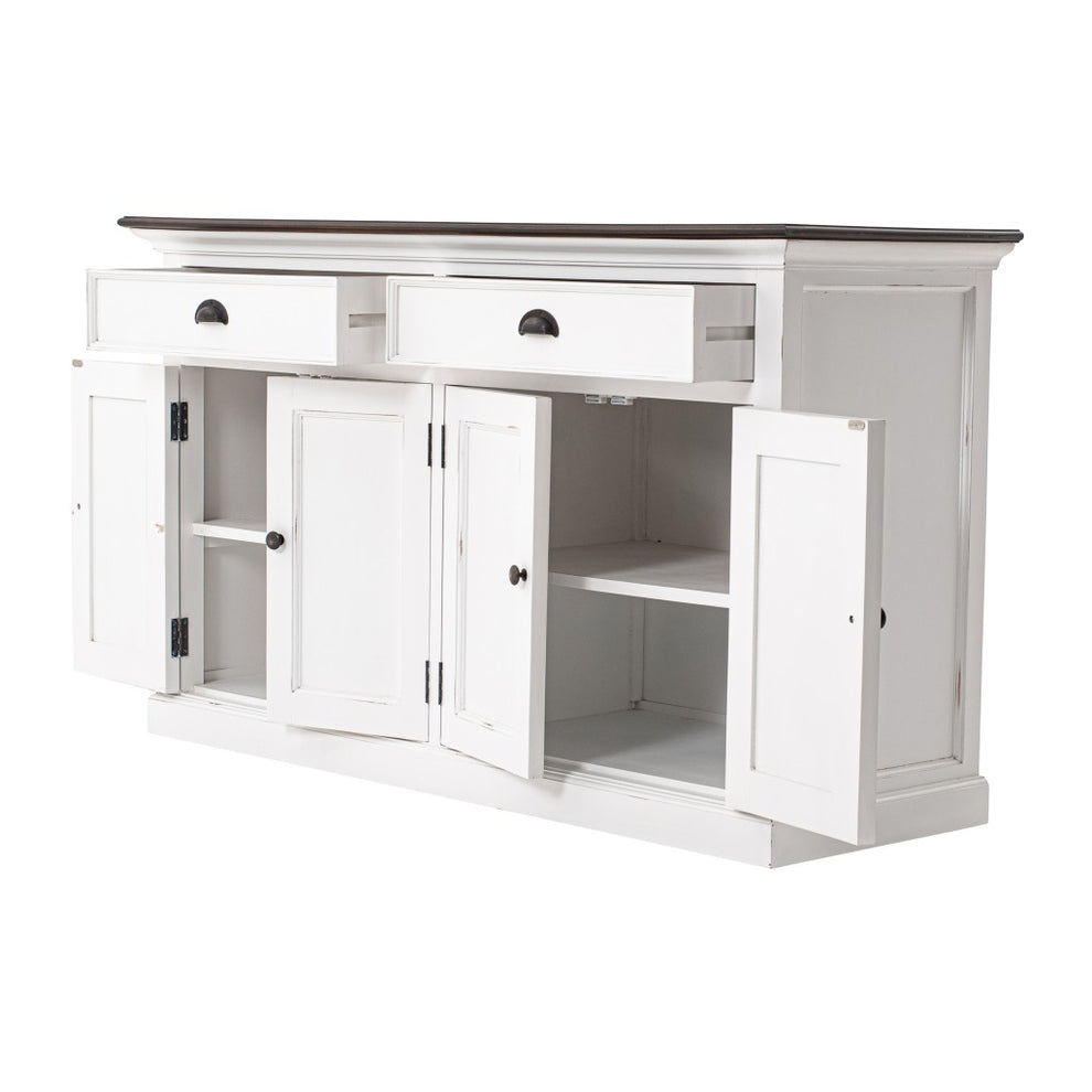 Modern Farmhouse Brown And White Buffet Server By Homeroots | Sideboards | Modishstore - 3