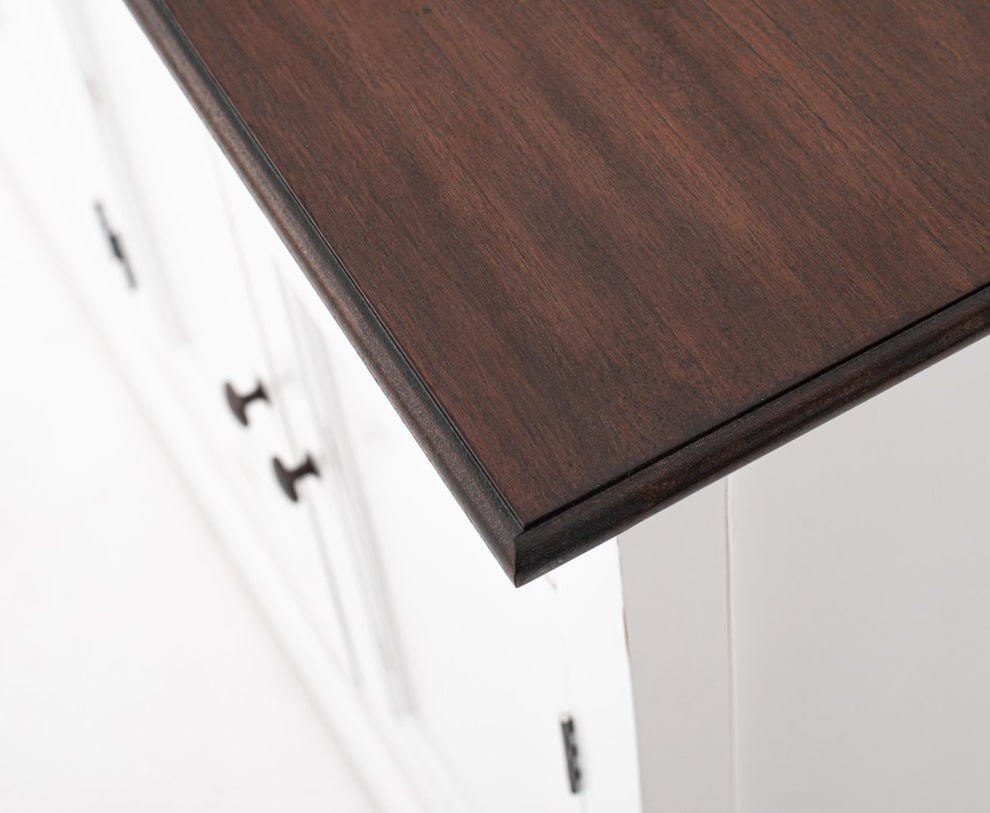 Modern Farmhouse Brown And White Buffet Server By Homeroots | Sideboards | Modishstore - 5