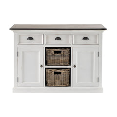 Modern Farmhouse Brown And White Large Accent Cabinet By Homeroots