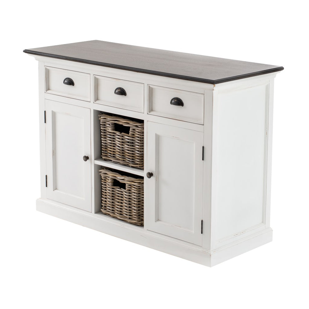Modern Farmhouse Brown And White Large Accent Cabinet By Homeroots | Cabinets | Modishstore - 2