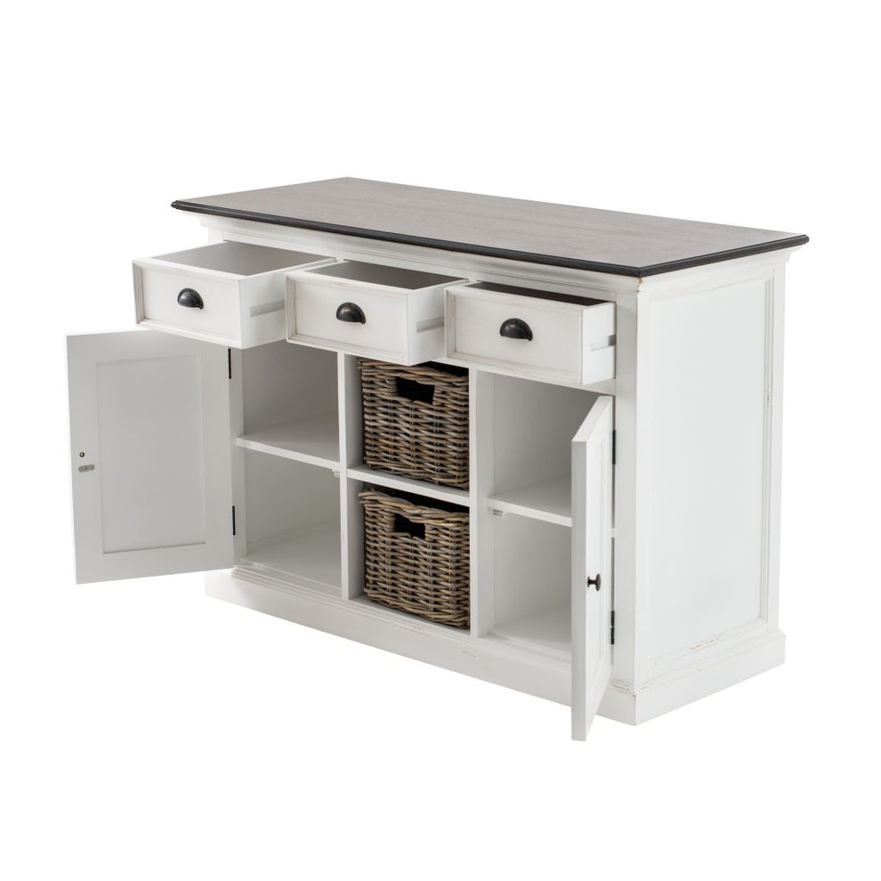 Modern Farmhouse Brown And White Large Accent Cabinet By Homeroots | Cabinets | Modishstore - 4