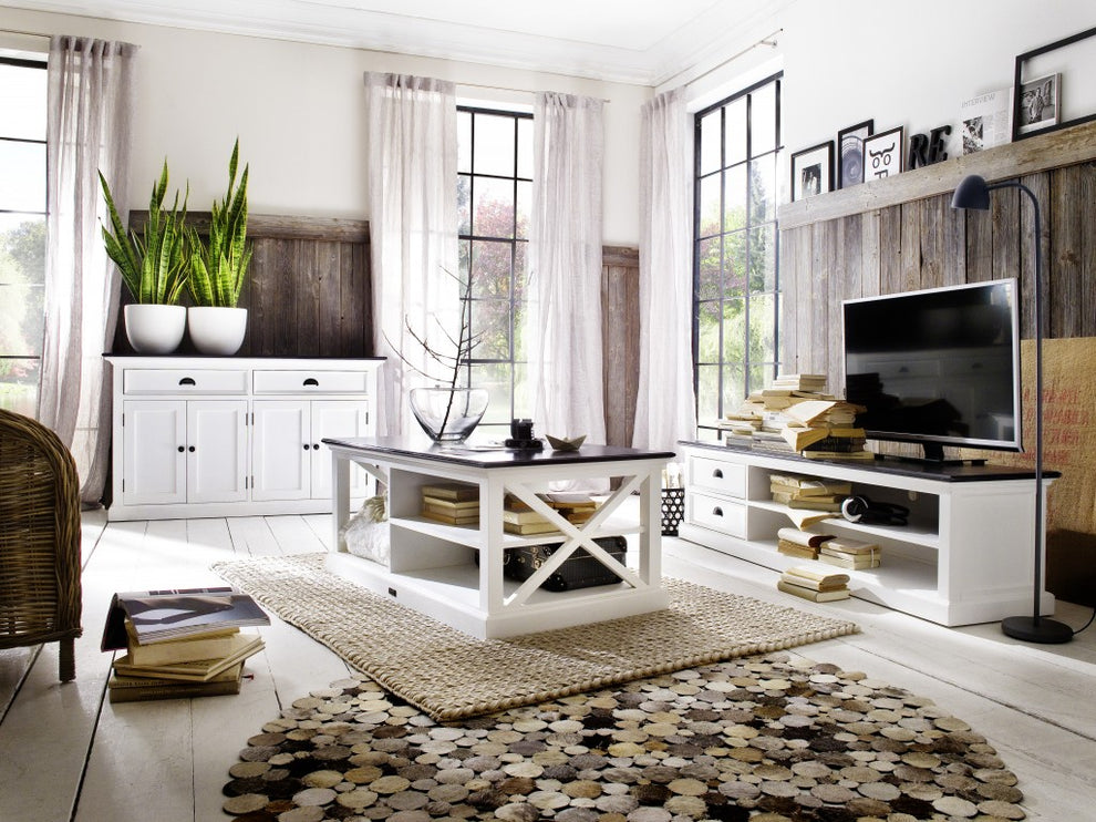 Modern Farmhouse Black And White Buffet Server By Homeroots | Sideboards | Modishstore - 2