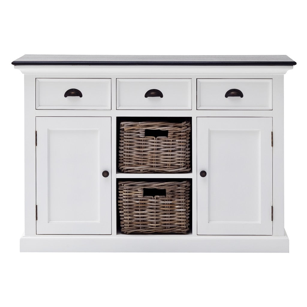 Modern Farmhouse Black And White Large Accent Cabinet By Homeroots | Cabinets | Modishstore - 5