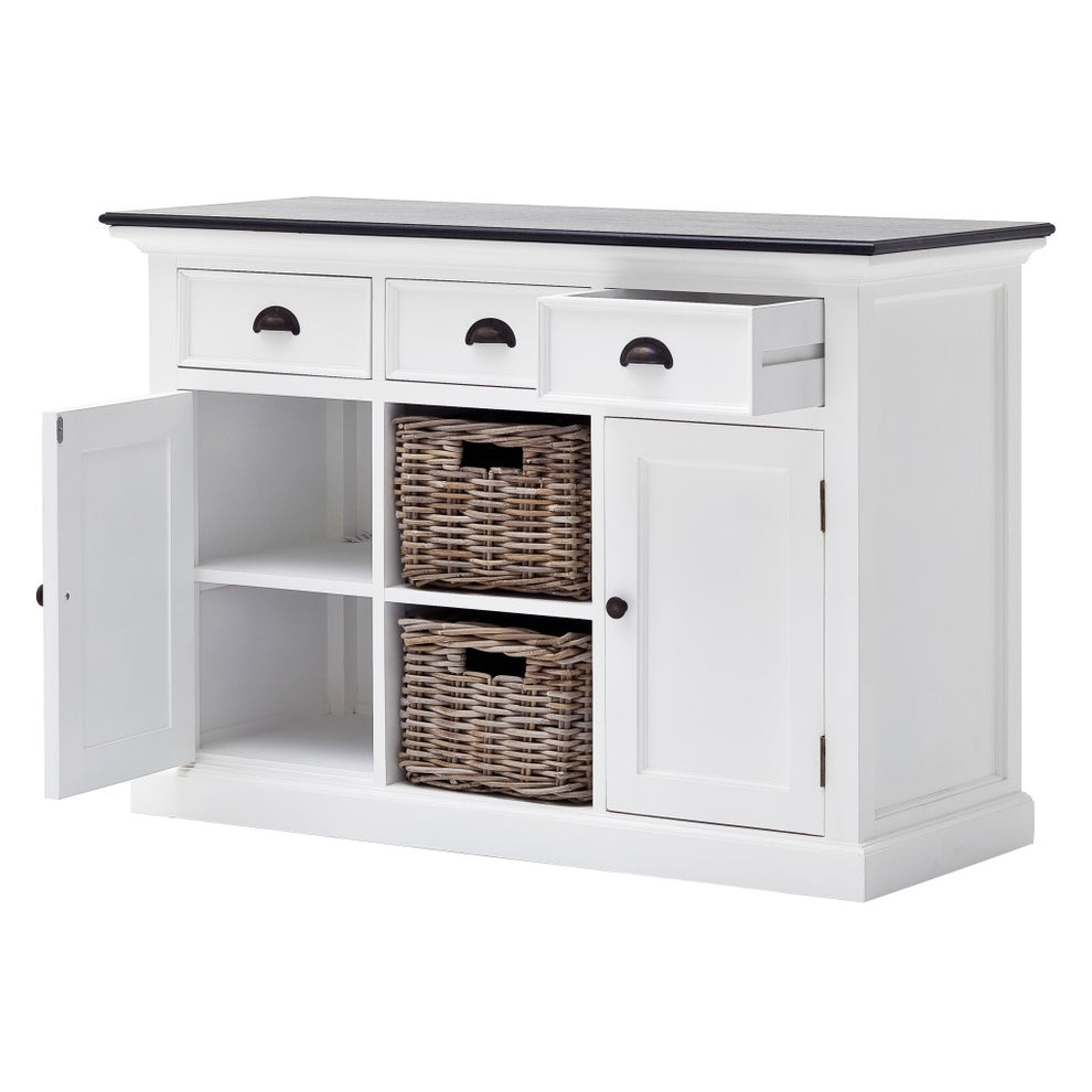 Modern Farmhouse Black And White Large Accent Cabinet By Homeroots | Cabinets | Modishstore - 6