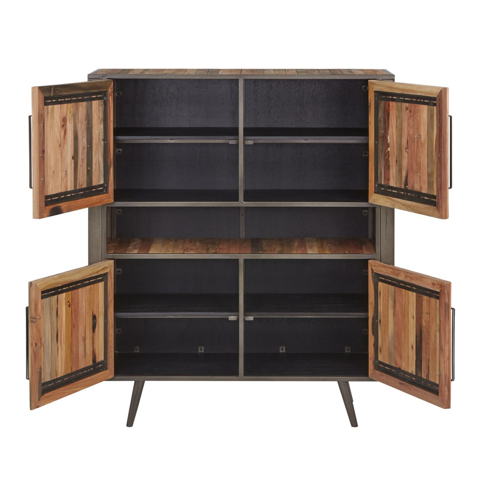Modern Rustic Double Decker Accent Cabinet By Homeroots | Cabinets | Modishstore - 3