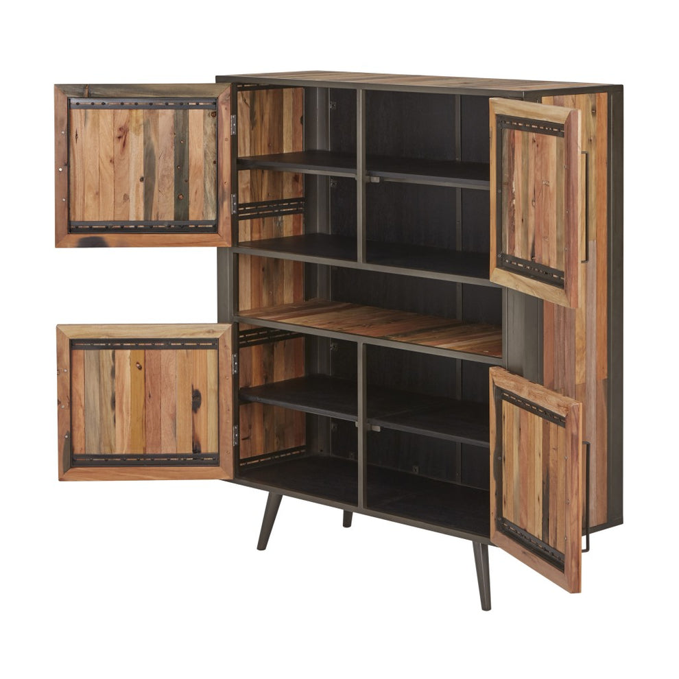 Modern Rustic Double Decker Accent Cabinet By Homeroots | Cabinets | Modishstore - 4