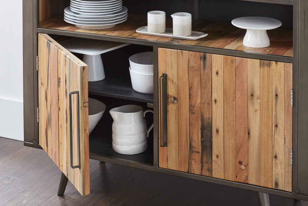 Modern Rustic Double Decker Accent Cabinet By Homeroots | Cabinets | Modishstore - 6