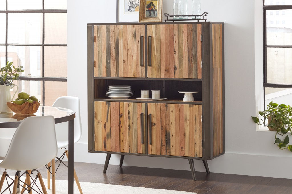 Modern Rustic Double Decker Accent Cabinet By Homeroots | Cabinets | Modishstore