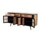 71" Modern Rustic Black Natural And Rattan Buffet Server By Homeroots | Sideboards | Modishstore - 4