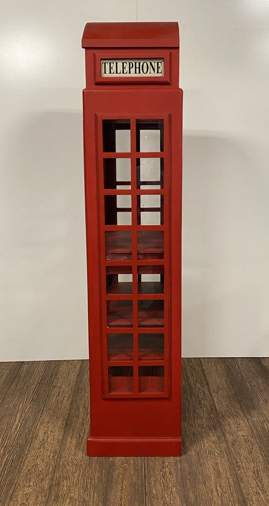 Vintage Red Wooden Phone Booth Bar Cabinet By Homeroots | Cabinets | Modishstore