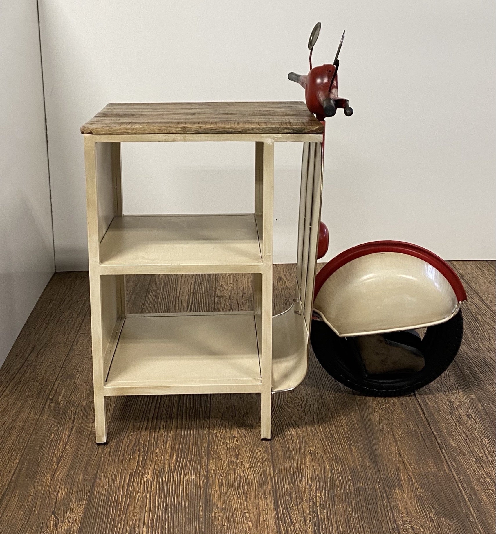 Rustic Red And Vanilla Scooter Cabinet By Homeroots | Bar Carts | Modishstore - 2